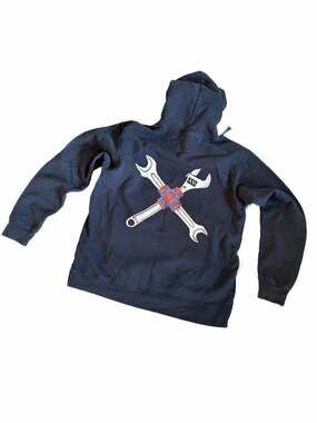 Roblox Developer Crossed Wrenches Graphic Pullover Hoodie Black Size Large